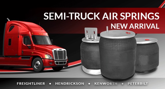 Truck Trailer & Cabin Air Springs Now in Stock for Hendrickson Peterbilt Kenworth Freightliner Commercial Vehicles