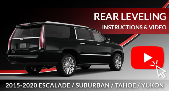 How to remove and install rear leveling shock absorbers for full-size GM SUVs equipped with MagneRide (112G-13-R-PAIR and 112G-14-R-PAIR)